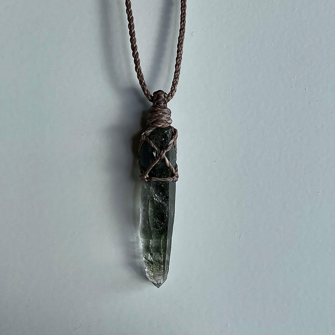 ヒマラヤ水晶 ガネッシュヒマール ＊ マクラメペンダント ネックレス 57
