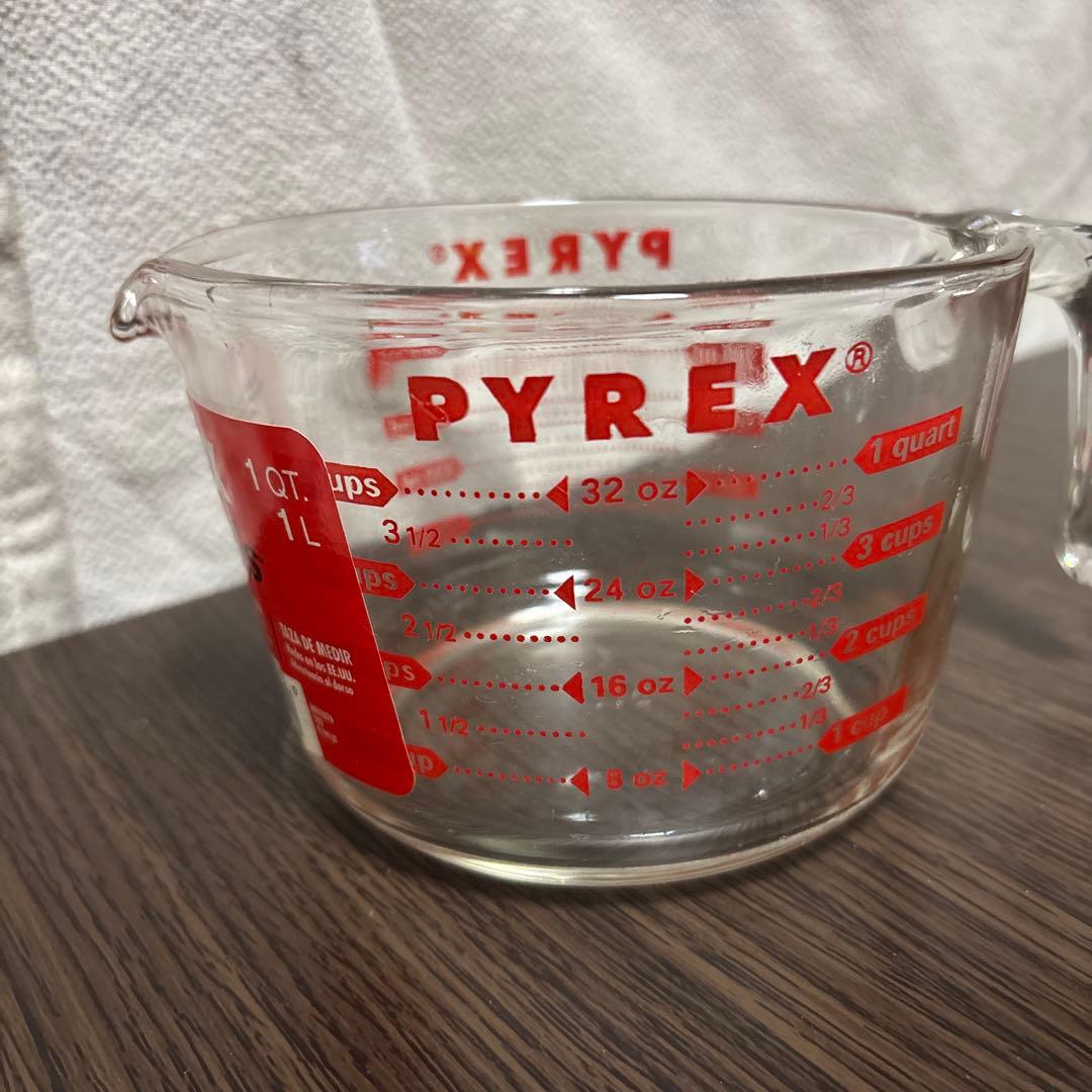 【デッドストック】旧ロゴ パイレックス計量カップ 250ml／1L 2個セット