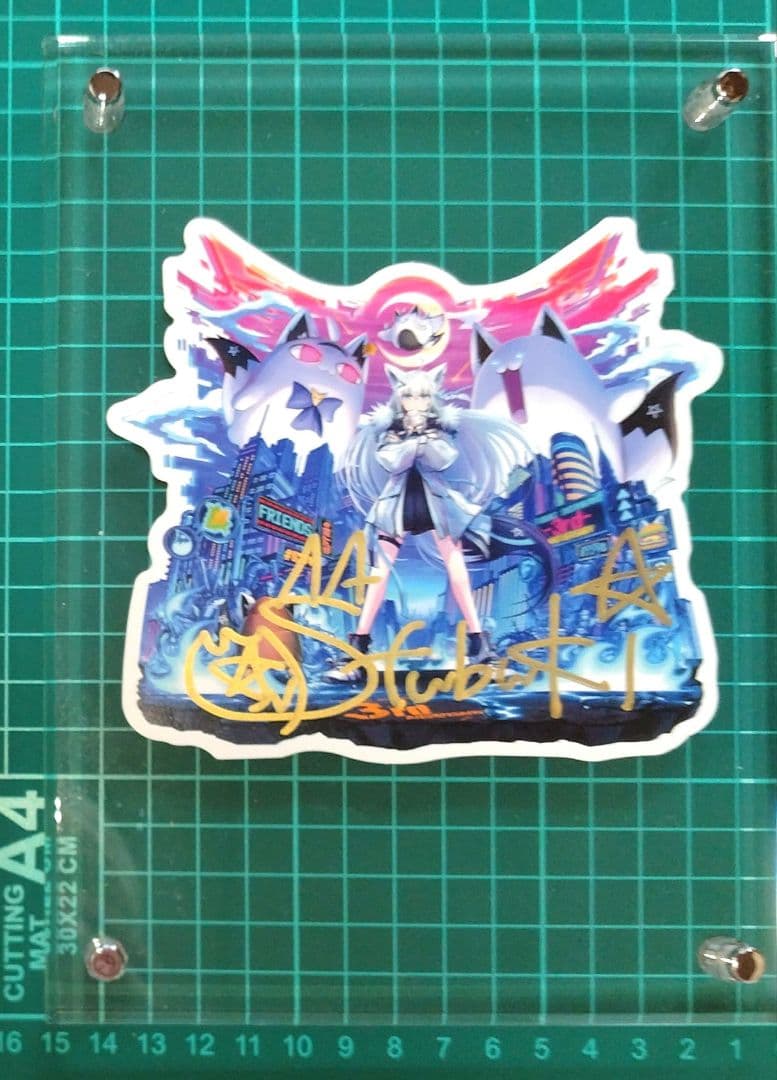 白上フブキ 活動三周年記念 数量限定 直筆サイン入りダイカットポスト