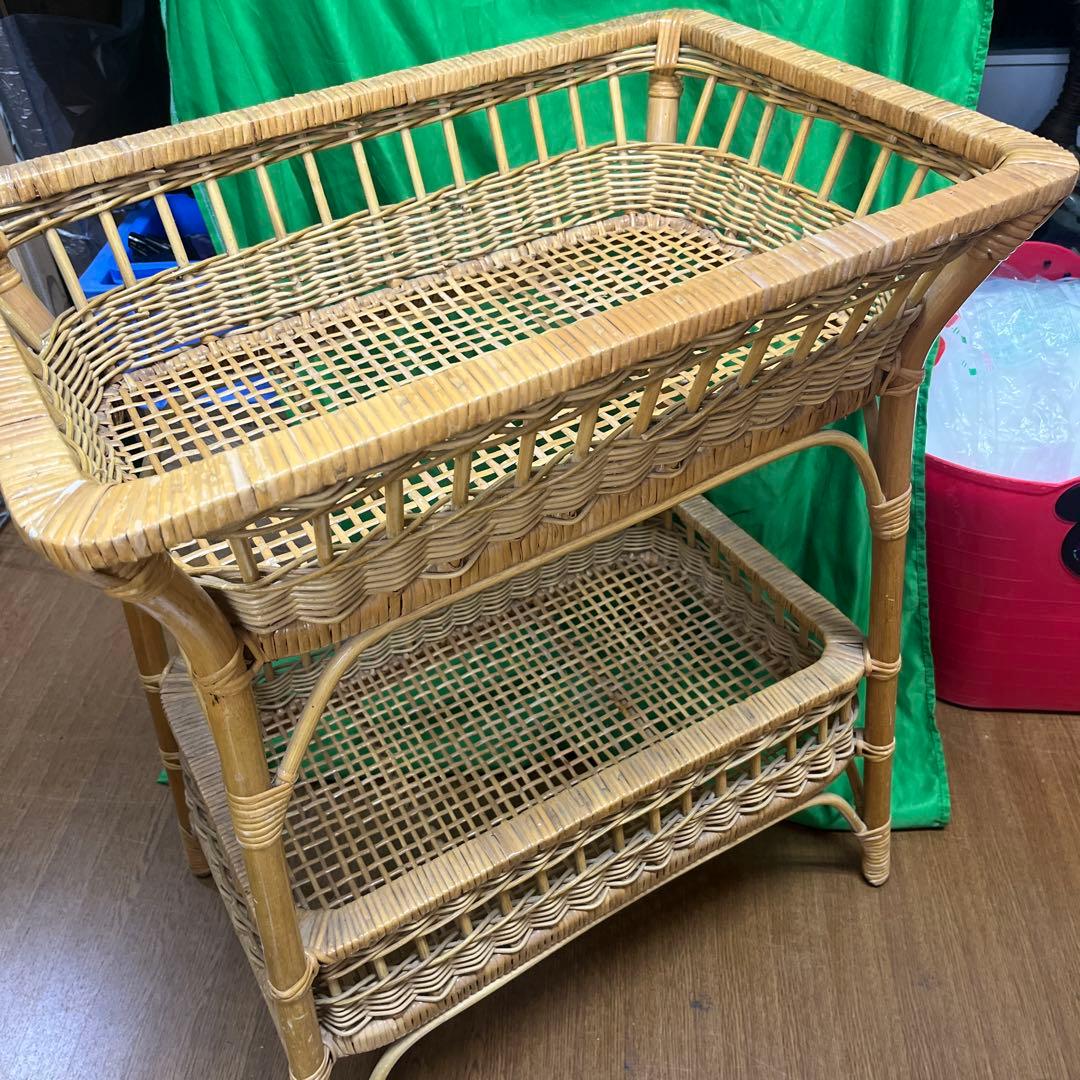 ラタン製2段収納ラック