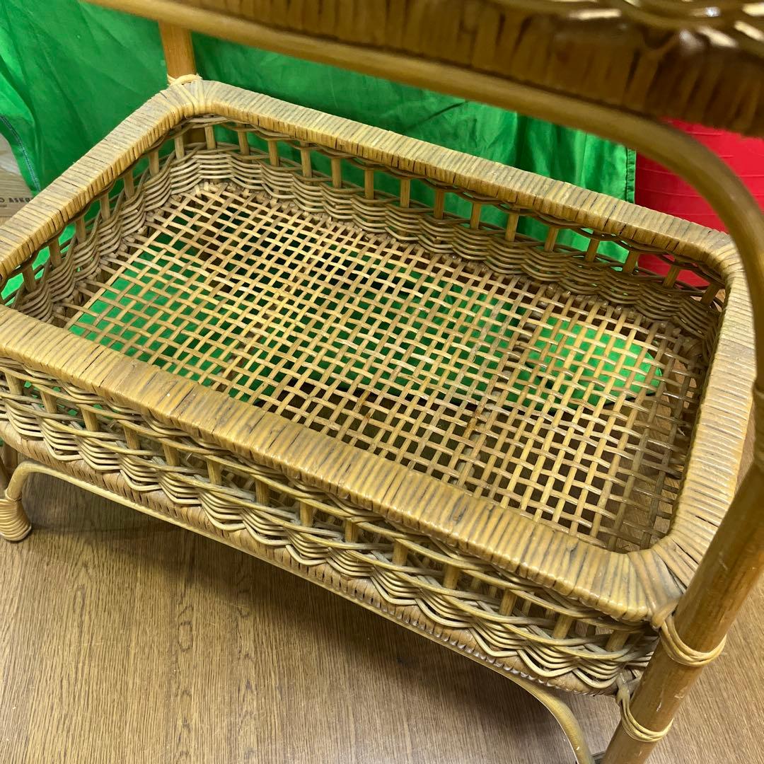 ラタン製2段収納ラック