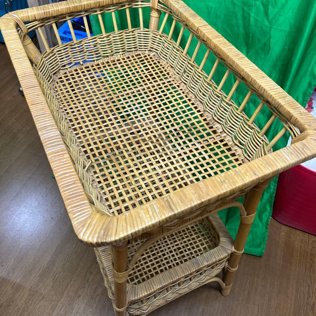 ラタン製2段収納ラック