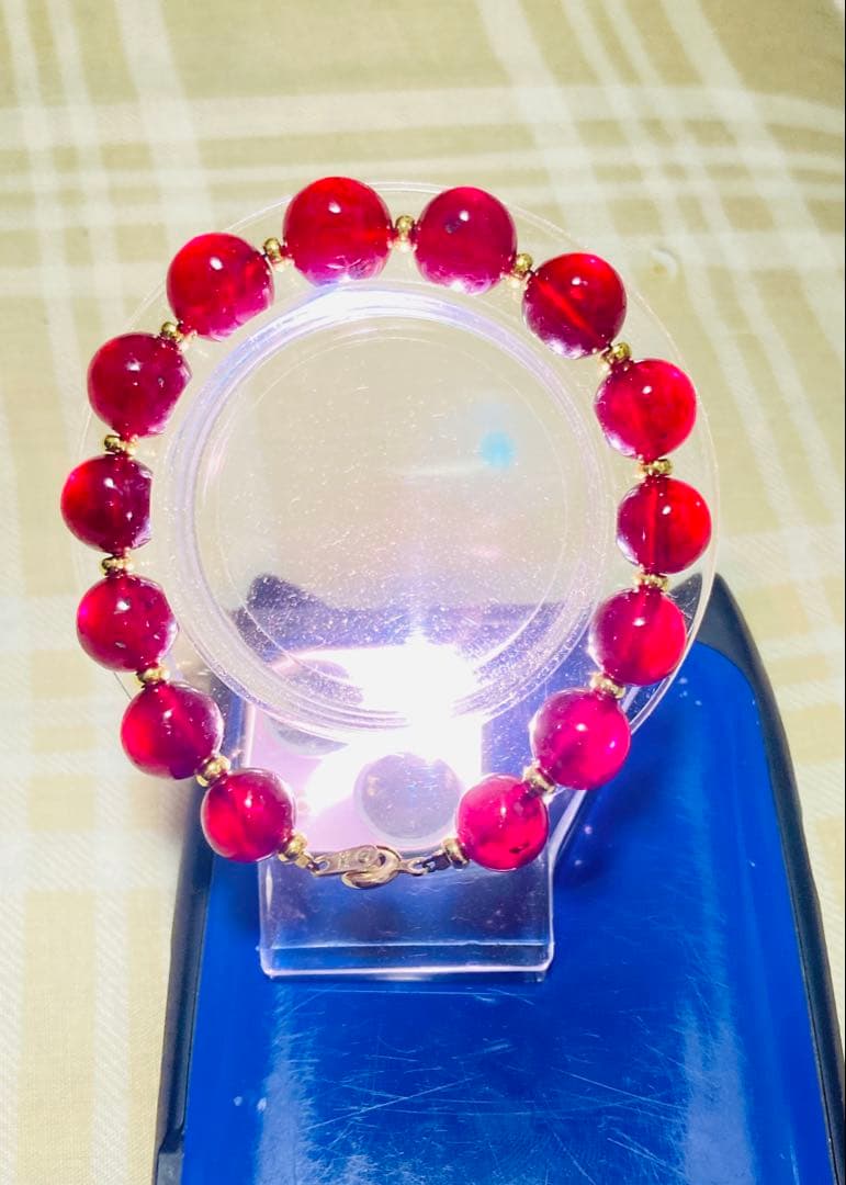 ⭐️希少真っ赤　ルビーブレスレット　ルビー天然石コランダム　パワーストーン　大玉