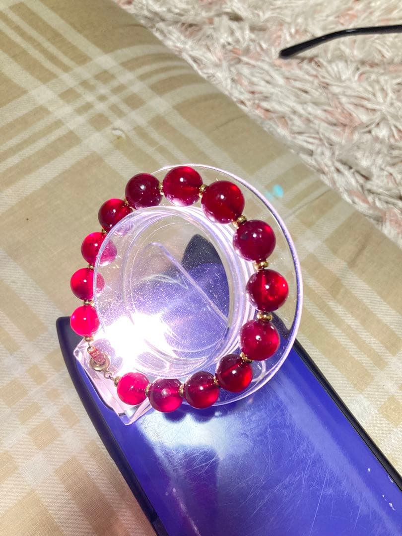 ⭐️希少真っ赤　ルビーブレスレット　ルビー天然石コランダム　パワーストーン　大玉