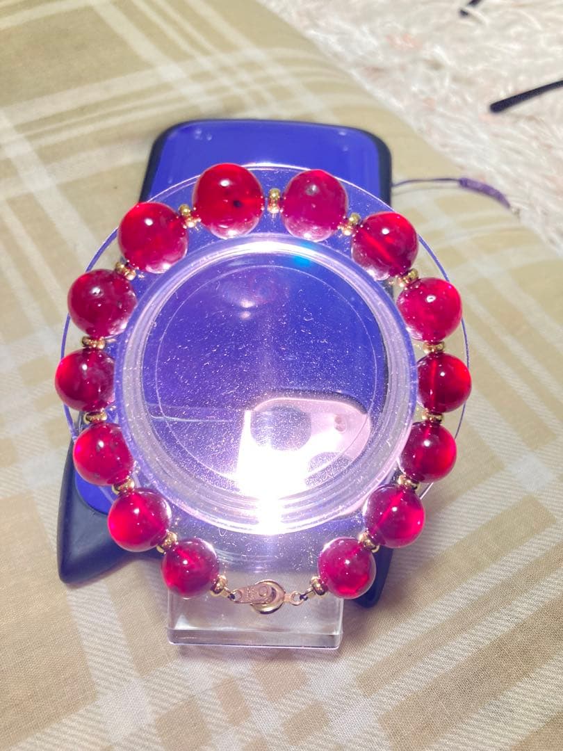 ⭐️希少真っ赤　ルビーブレスレット　ルビー天然石コランダム　パワーストーン　大玉