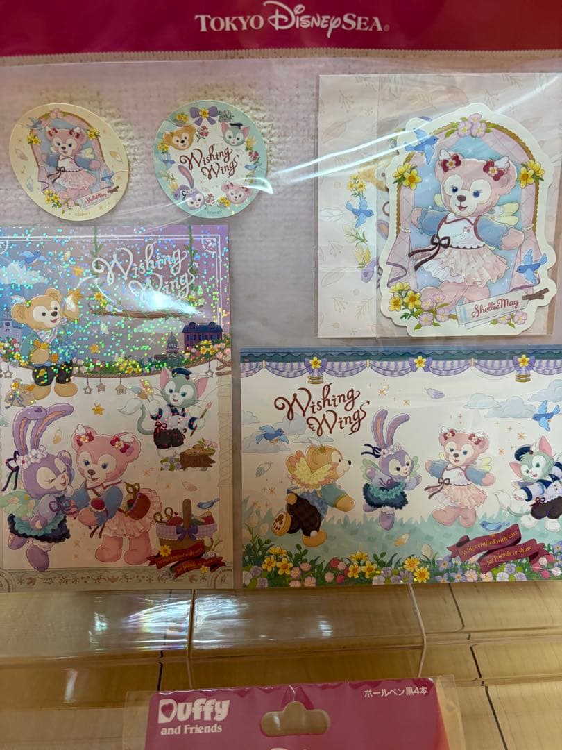 ディズニー ウィッシングウィングス ぬいぐるみ バッジ 文具 8点セット