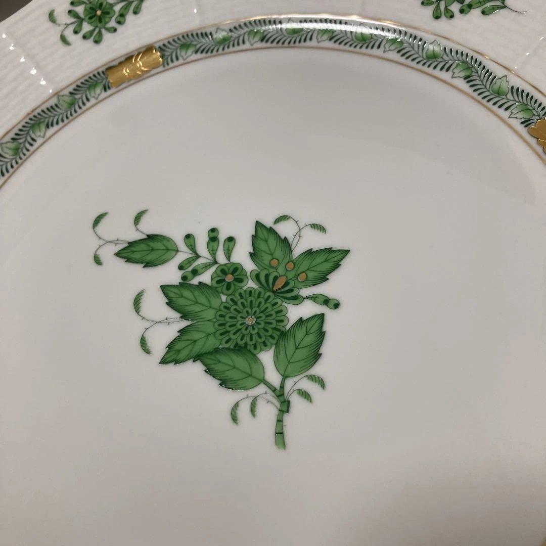 ヘレンドプレート　アポニーグリーンプレート　25センチ
