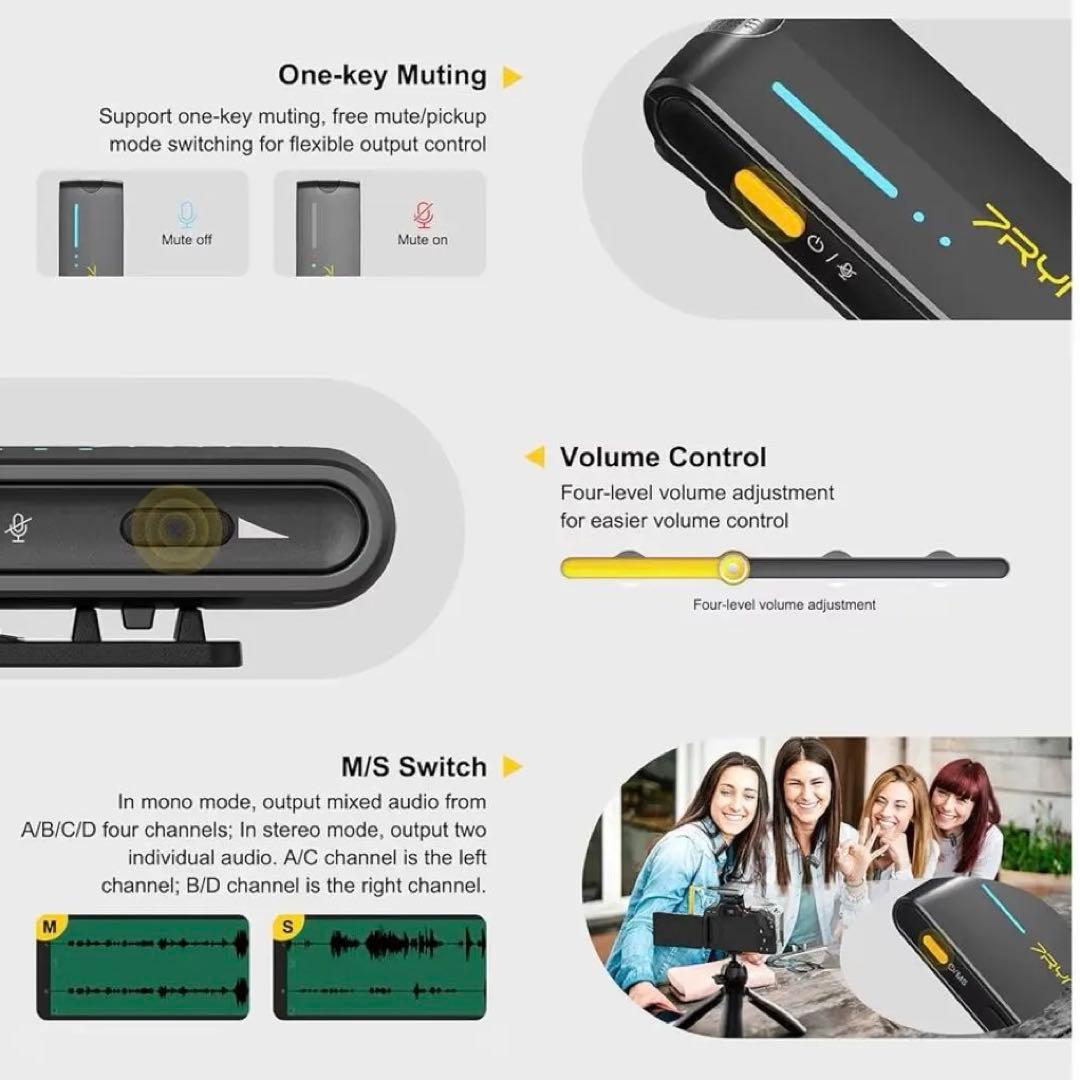 TRYMS iRay DW40 ワイヤレスマイク 4ch 無線マイク 200m - メルカリ
