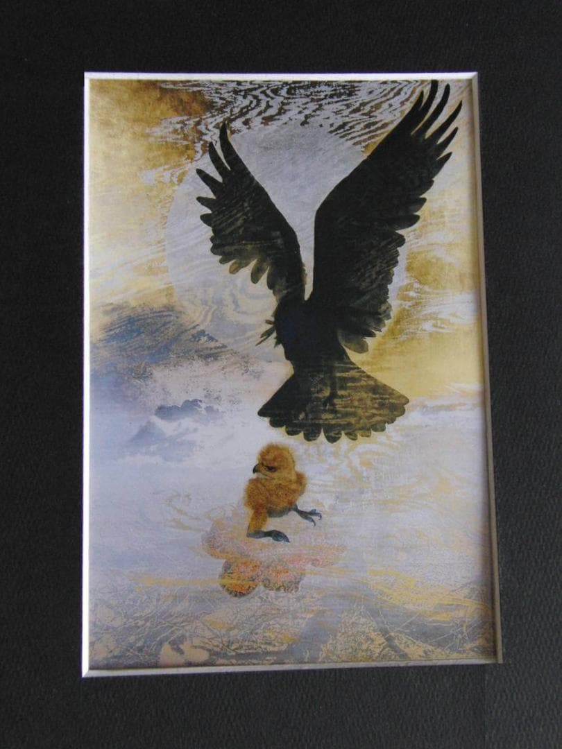 下田義寛、【風舞う】、希少な額装用画集より、新品額装付、状態良好