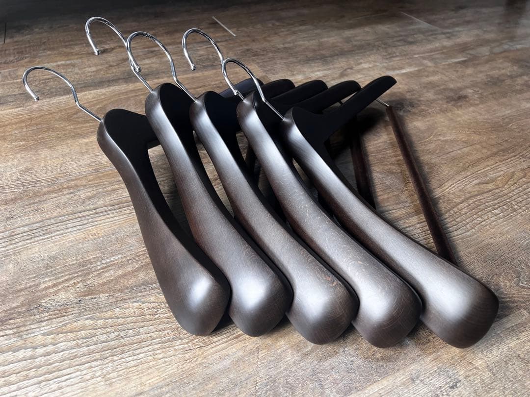 中田ハンガー 5本セット SET-01 スモークブラウン【中田工芸製】