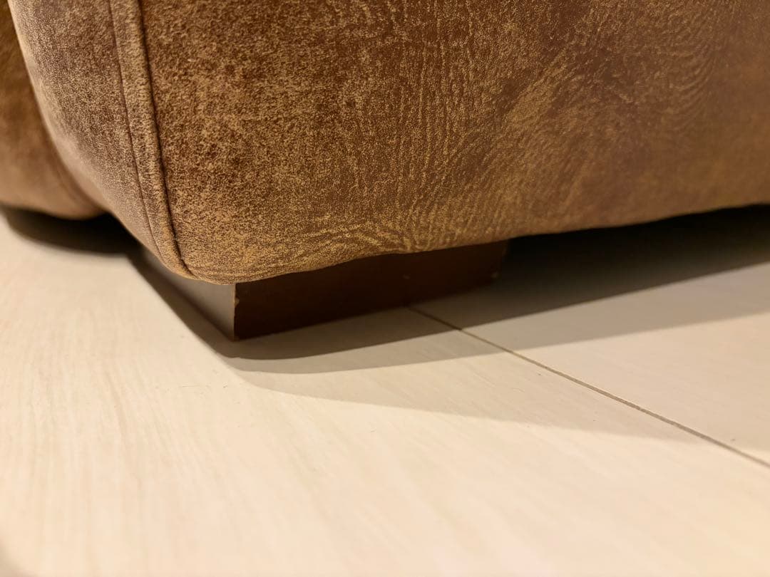 【送料費のみでの販売】ブラウン オイルレザー キャメル 3人掛けソファ