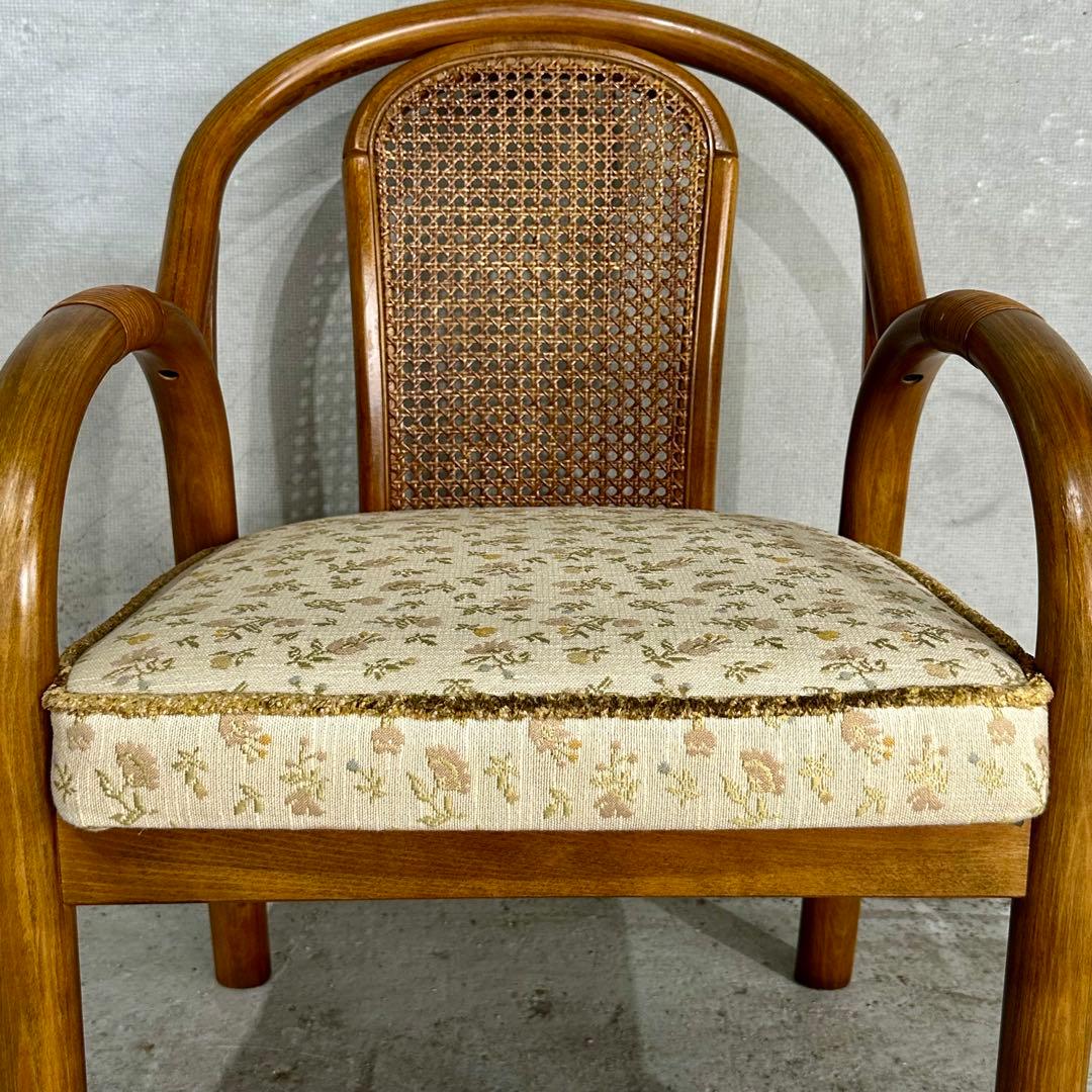 ✿昭和浪漫✿カリモク ラタンバック アームチェア パーソナルチェア