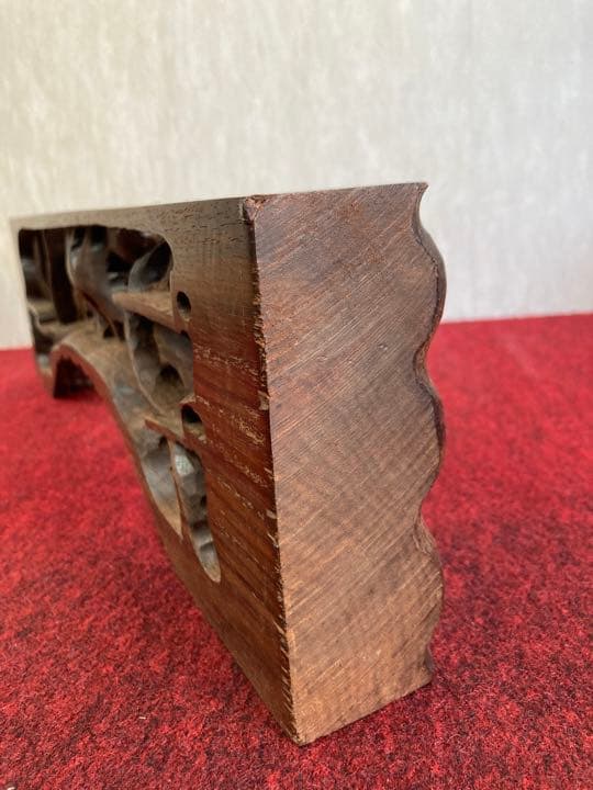 本紫檀無垢欄間一本彫り