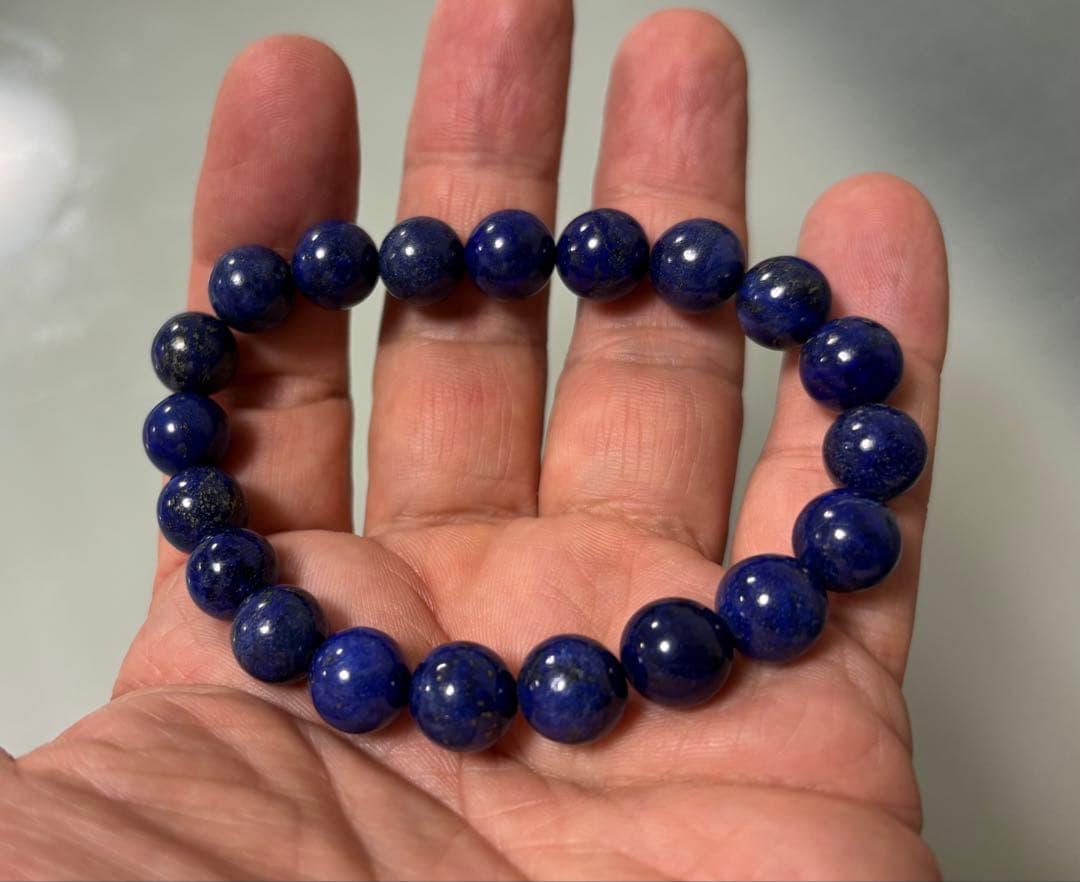 聖宝 ラピスラズリブレスレット⑧（１０ｍｍ珠）径１８cm（鑑別書付き）