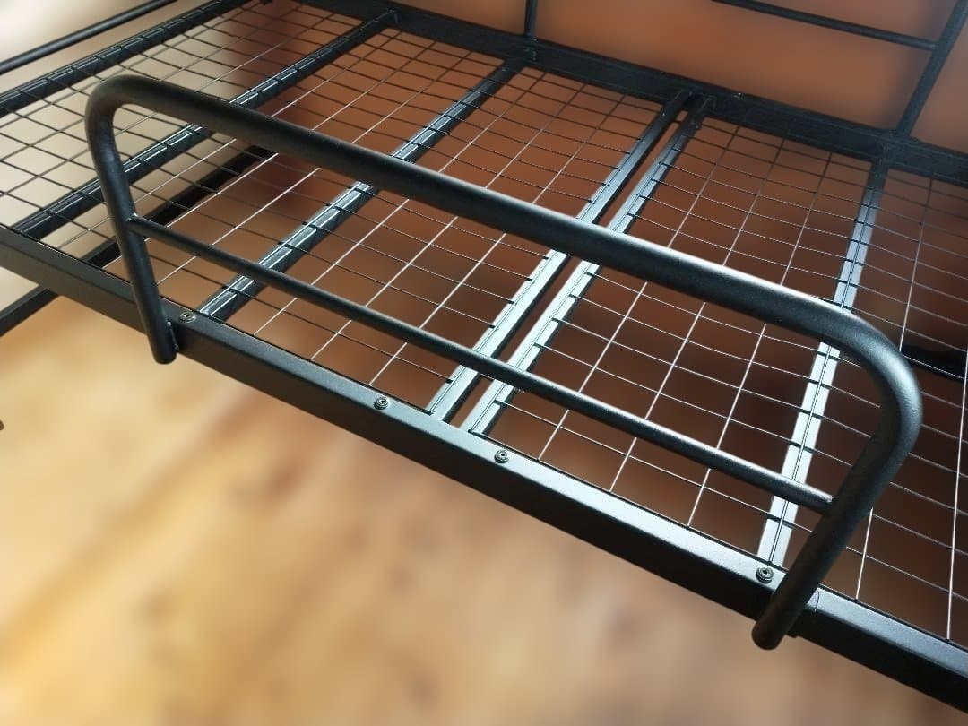 天然木脚ジョイントベッド ミドル ブラック×ブラウン 組み立て式　収納可能