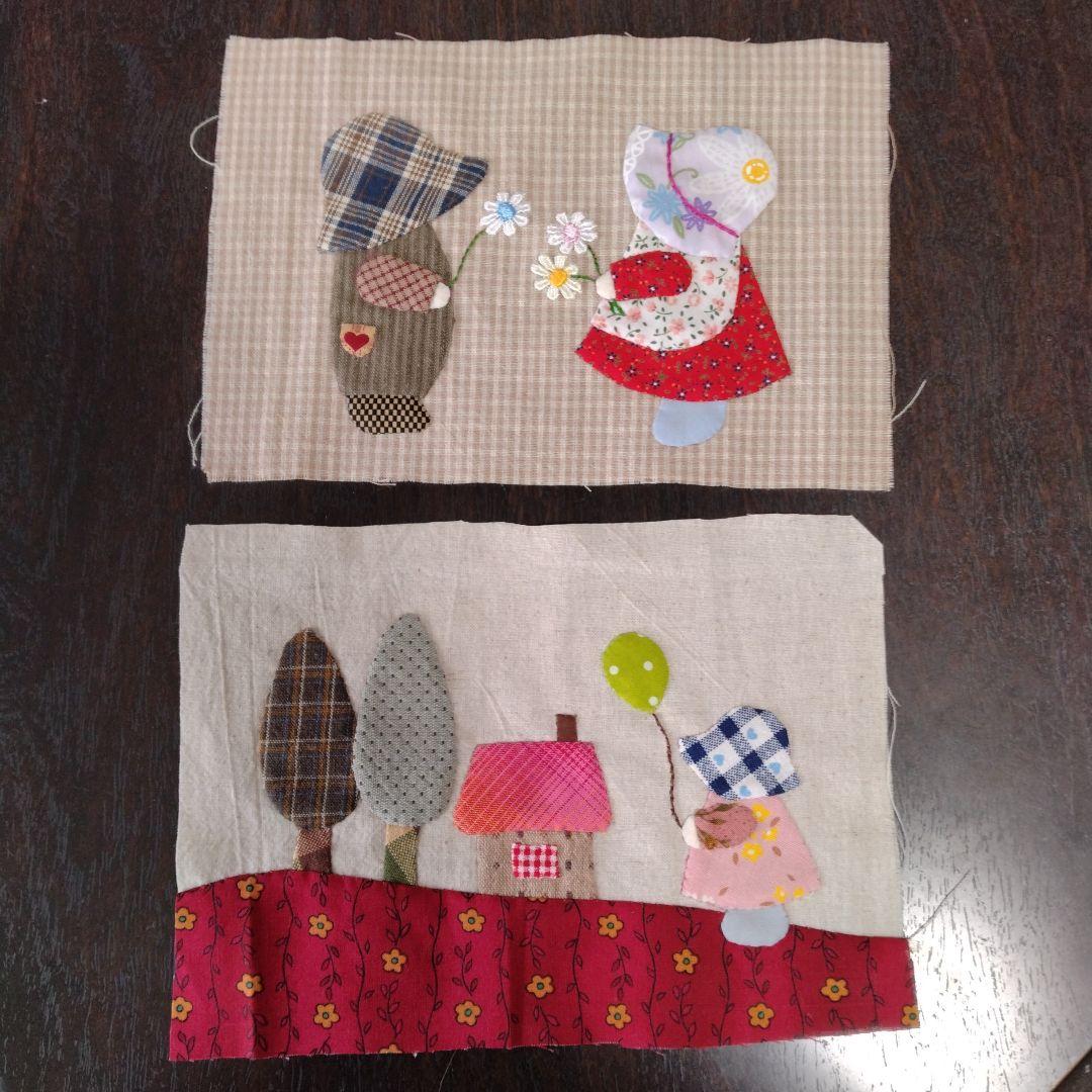 ハンドメイドパッチワークキルトトップ スーちゃんとビリーくん - メルカリ