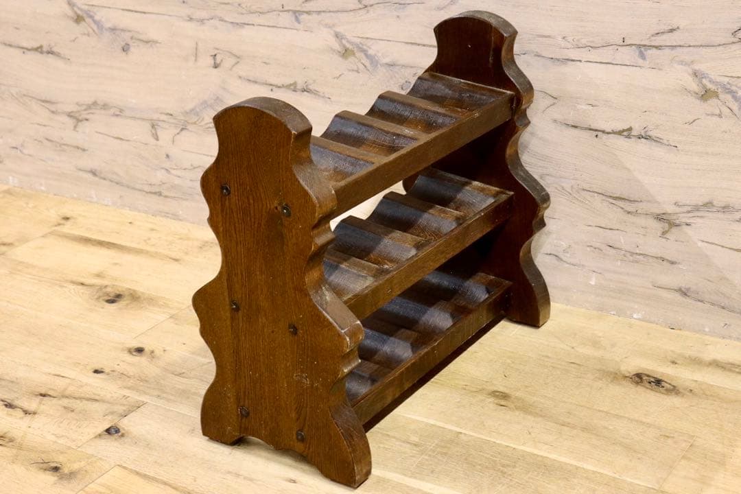 GMIH210○木製ワインラック 3段 アンティーク ワインホルダー ヨーロピ