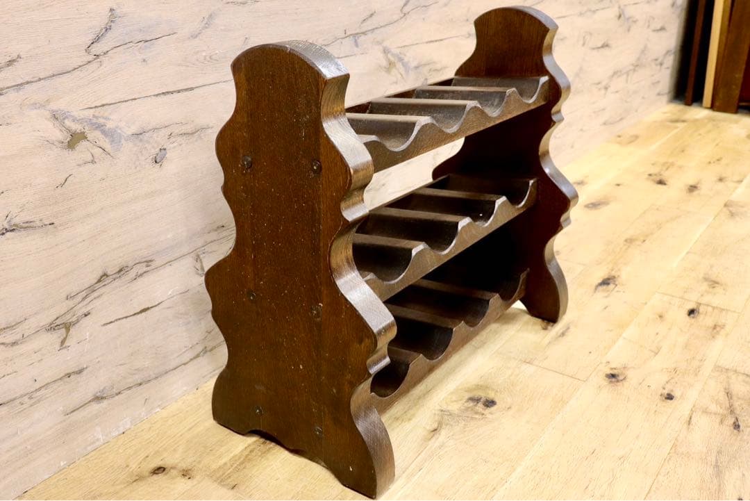 GMIH210○木製ワインラック 3段 アンティーク ワインホルダー ヨーロピ