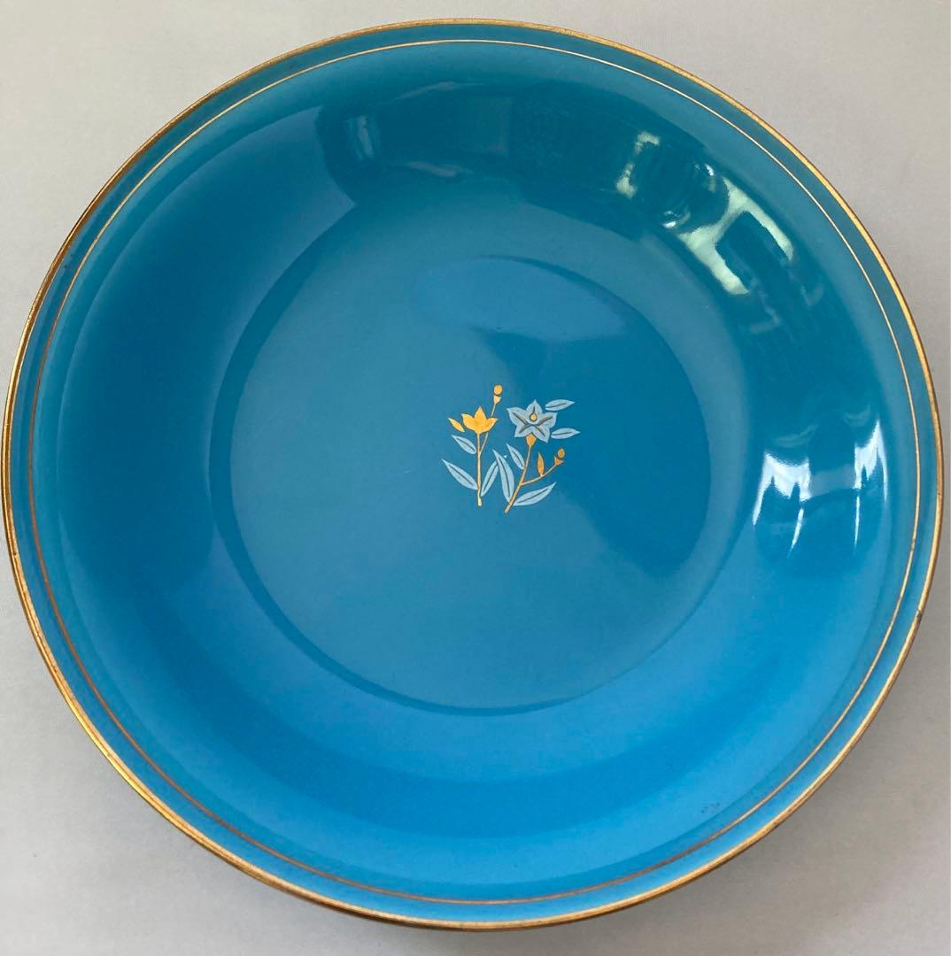 昭和レトロ たち吉 橘吉 ブルー 大皿 カレー皿 青 金縁 5枚セット 食器