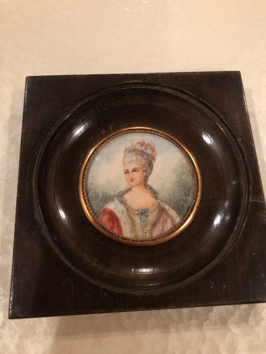 フランス　アンティーク　ミニアチュール額装品【マリーアントワネット】