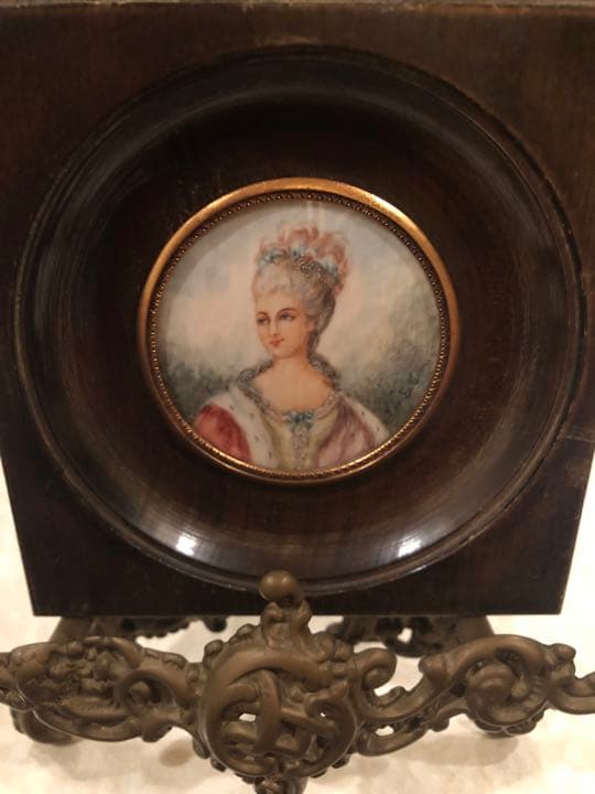 フランス　アンティーク　ミニアチュール額装品【マリーアントワネット】