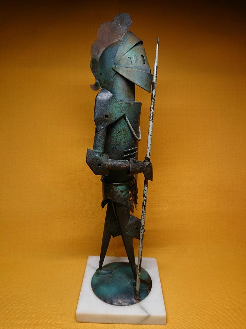 ビンテージ　騎士　金属　ヨーロッパ　置物　インテリア　工芸品　美術品　A3020