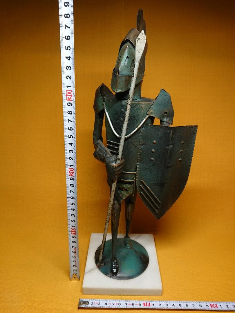 ビンテージ　騎士　金属　ヨーロッパ　置物　インテリア　工芸品　美術品　A3020
