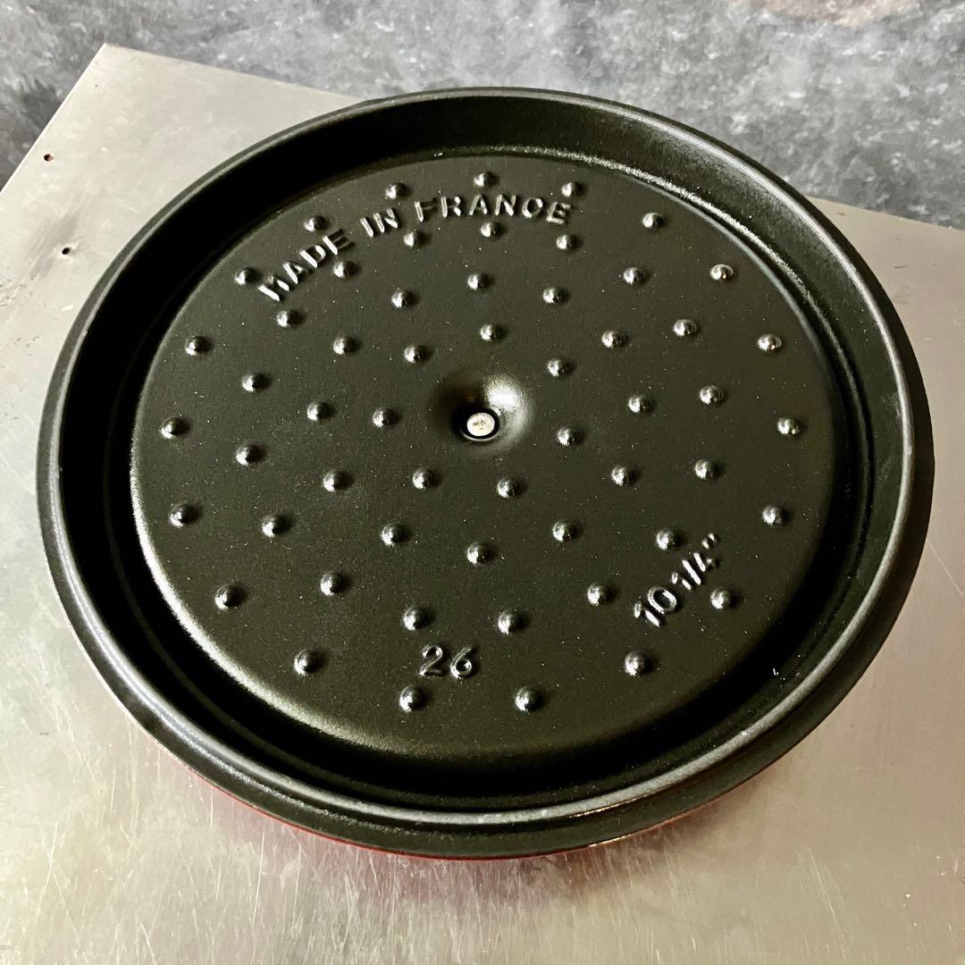 Staub ストウブ シャローココット 26cm ラウンド チェリー 両手鍋