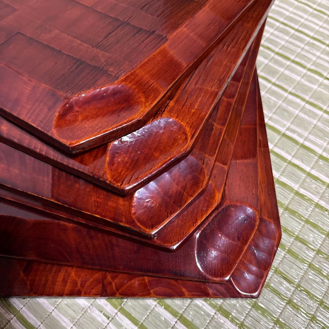 折式 讃岐彫刻 お盆 お膳 菓子盆 工芸品 骨董品 角折 角盆 皿 - メルカリ