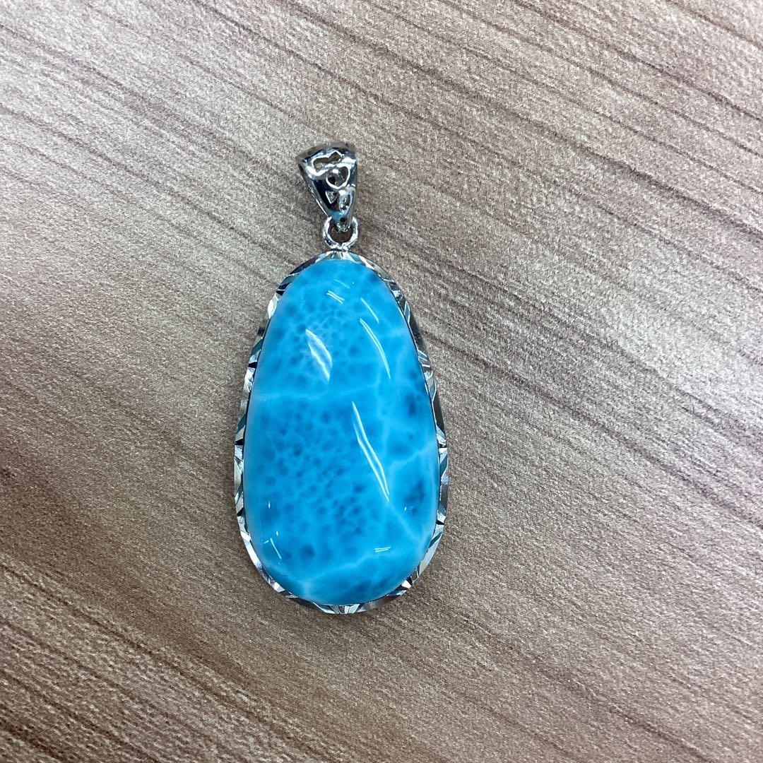 ラリマー　雫型　ペンダントトップ