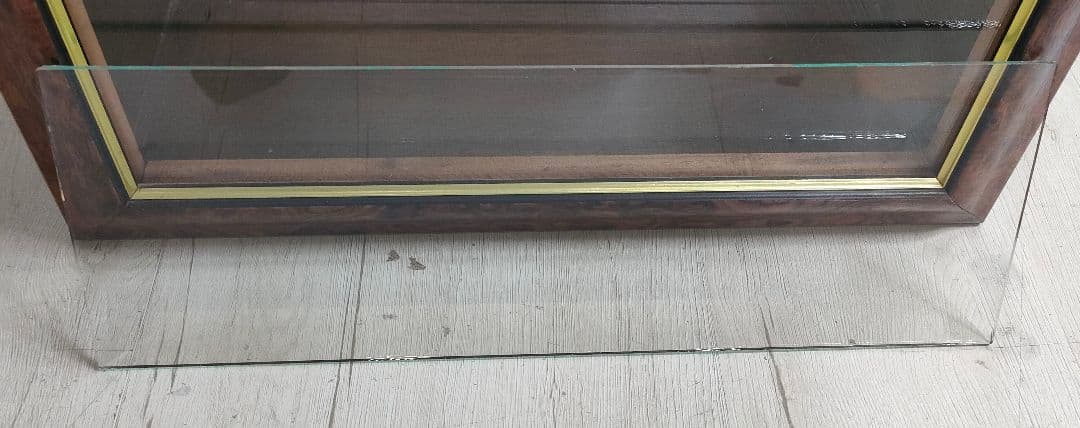 ミラーバック　木製　コレクションケース　ガラス扉