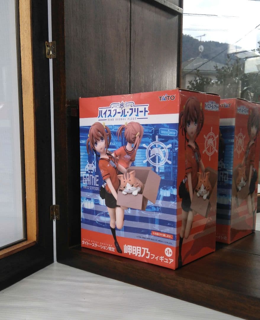 ミラーバック　木製　コレクションケース　ガラス扉