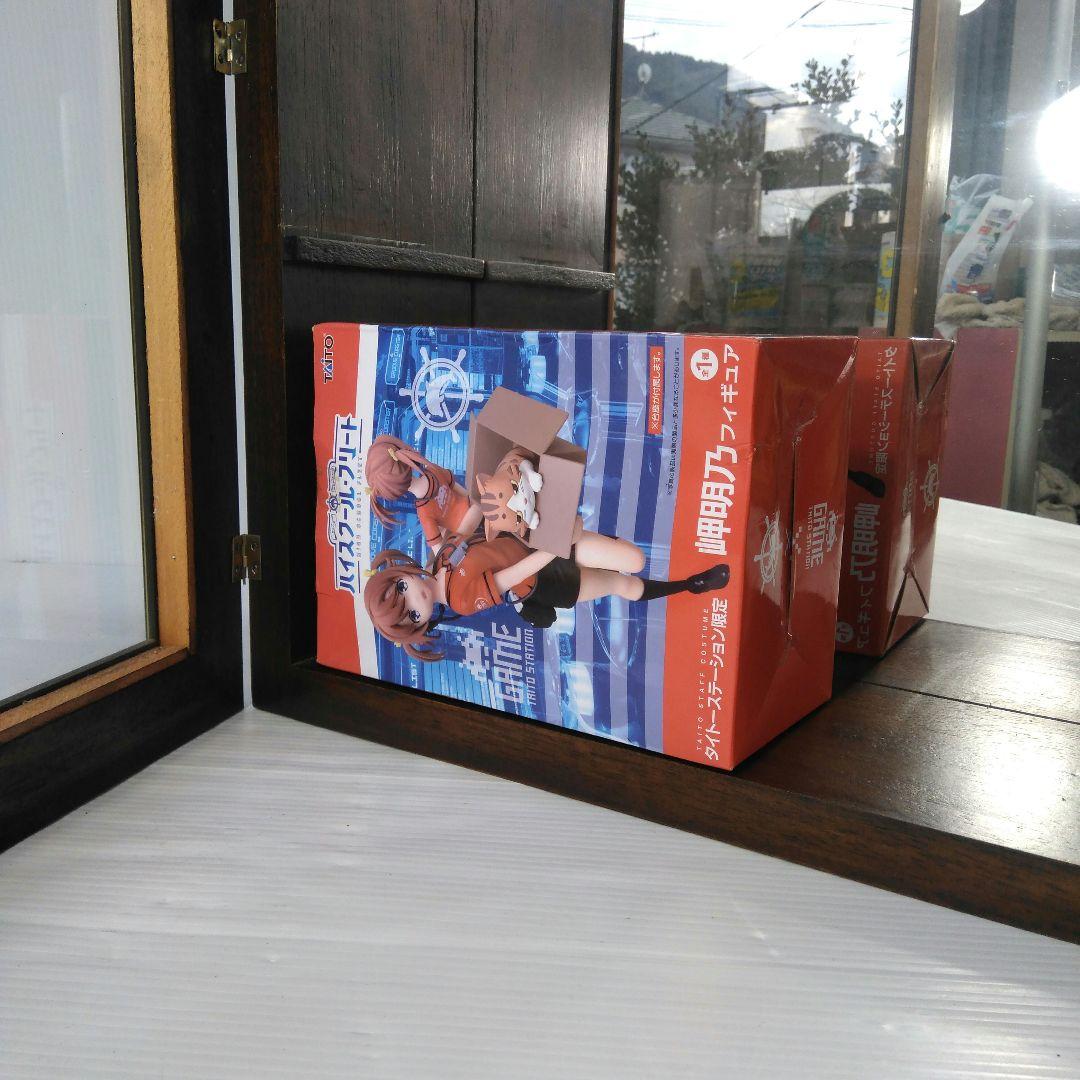 ミラーバック　木製　コレクションケース　ガラス扉