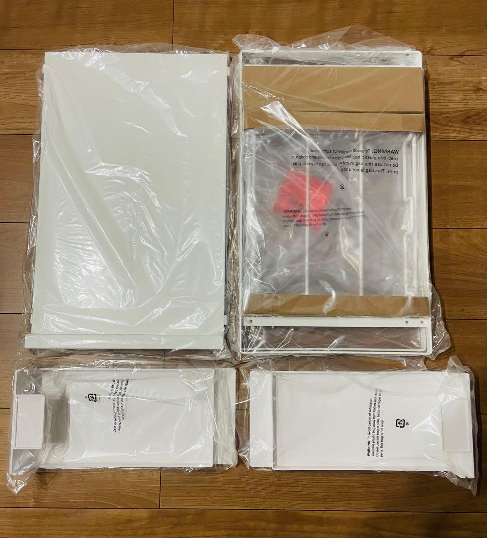 蓋付き目隠し分別ダストワゴン 2分別【ホワイト】