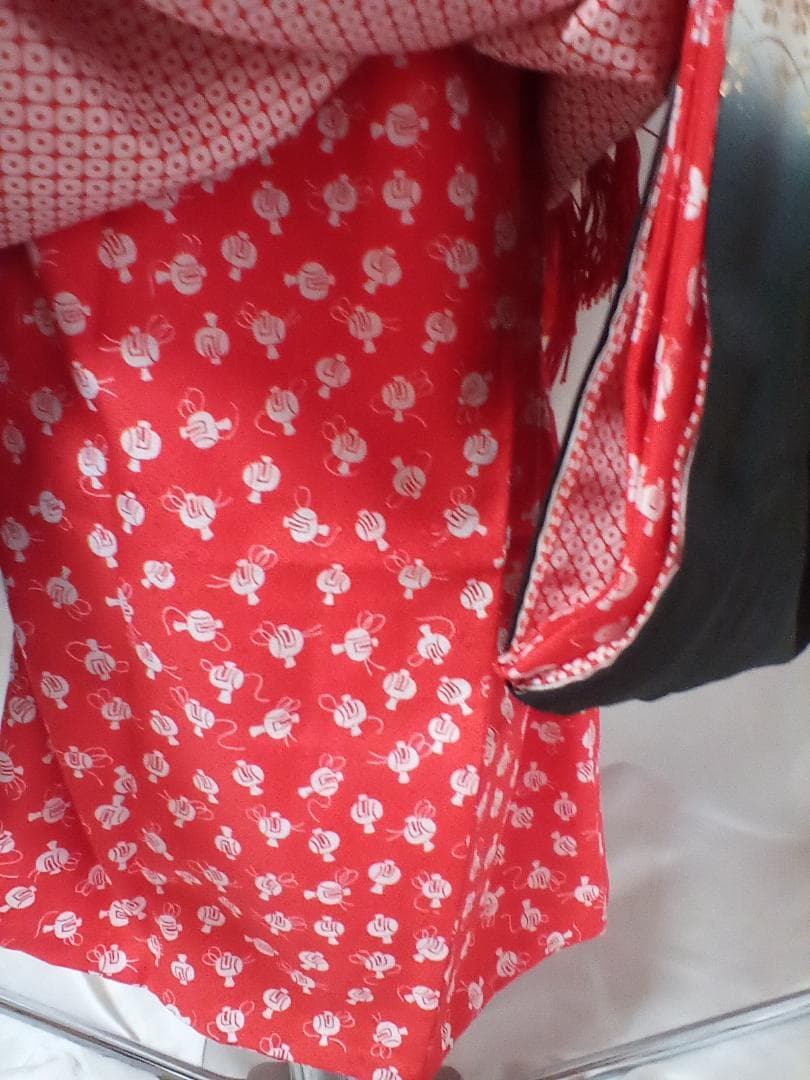 七五三　７歳　正絹　 女の子　アンティーク着物コーディネート一式