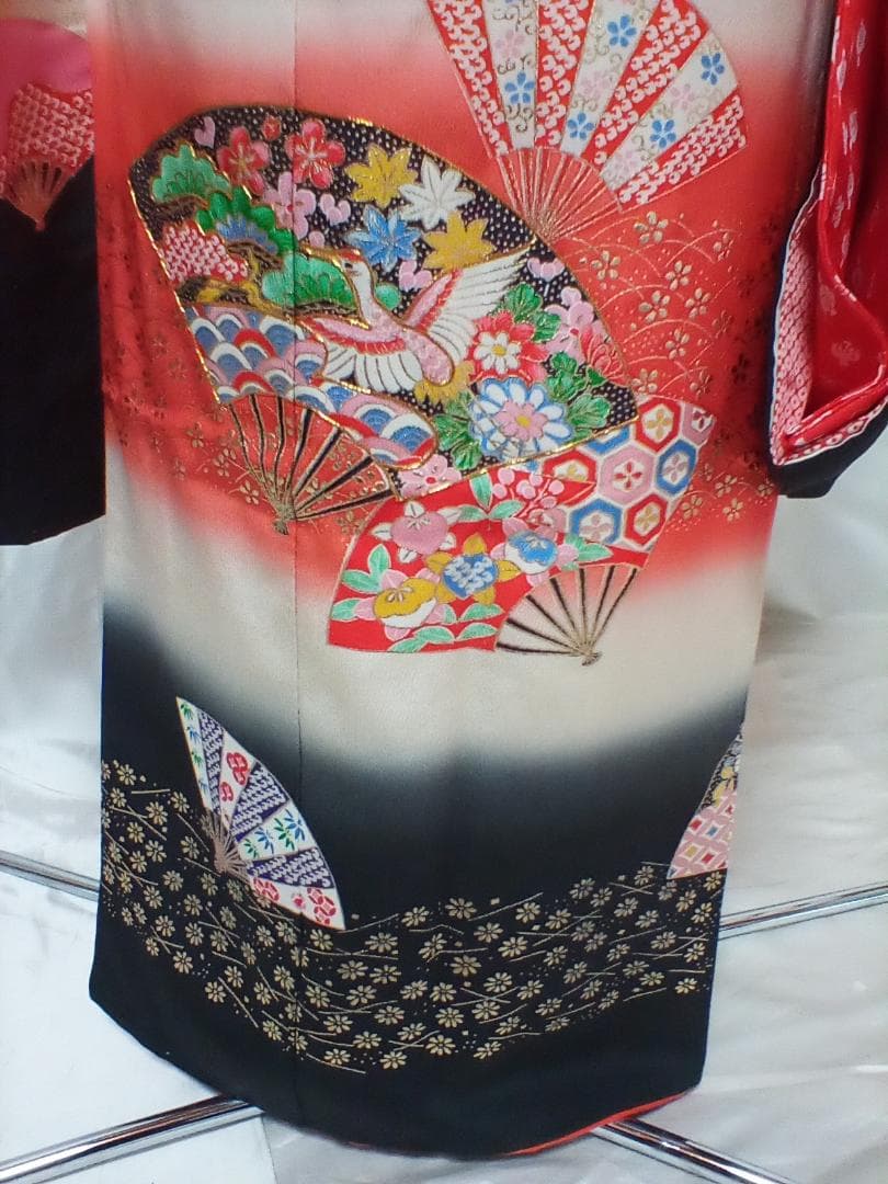 七五三　７歳　正絹　 女の子　アンティーク着物コーディネート一式