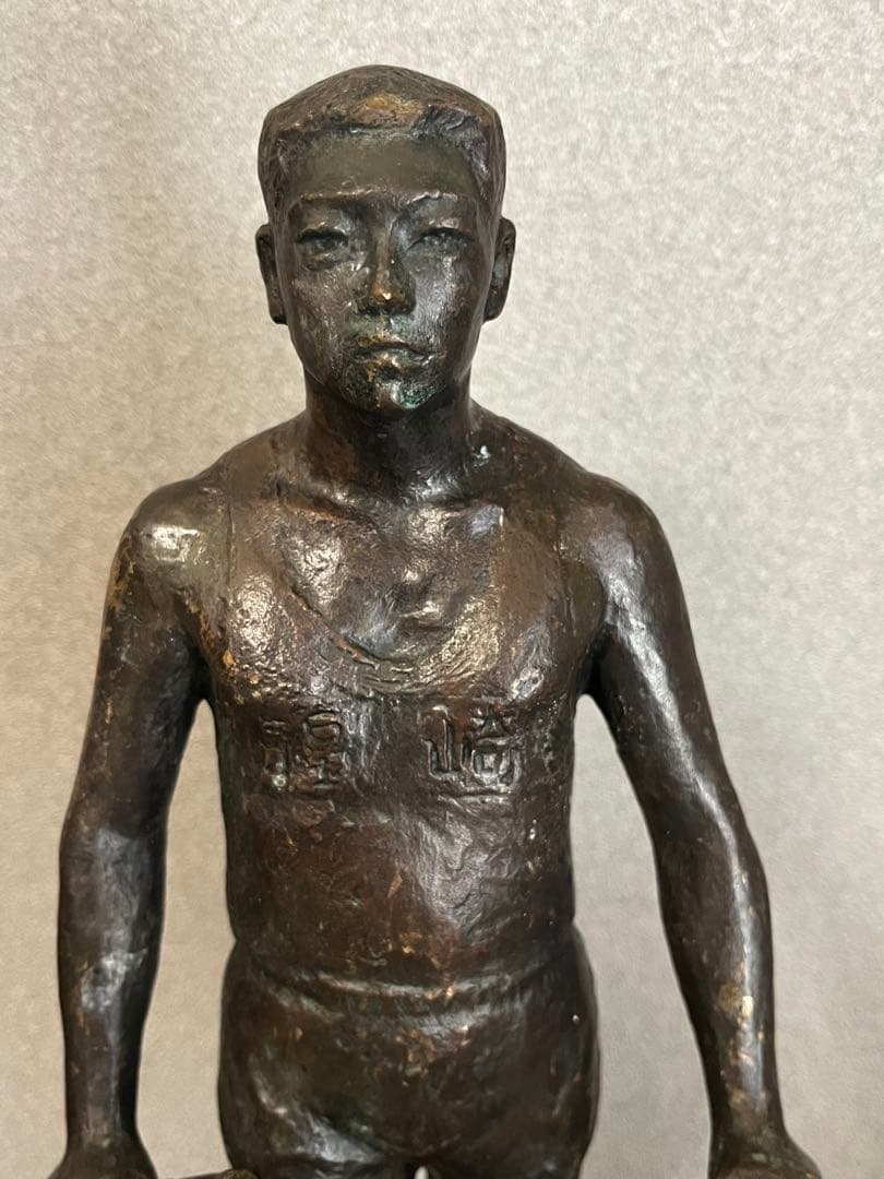 ブロンズ　置物　人物　銅　在銘　骨董品