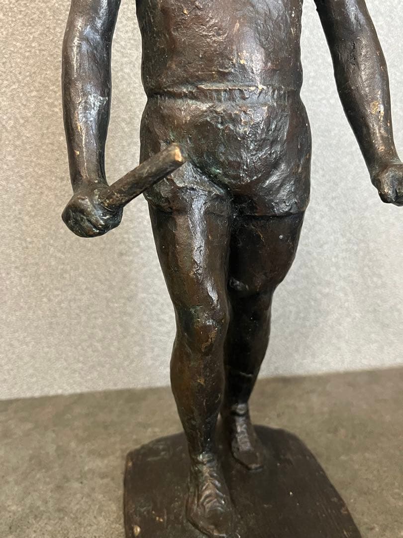 ブロンズ　置物　人物　銅　在銘　骨董品