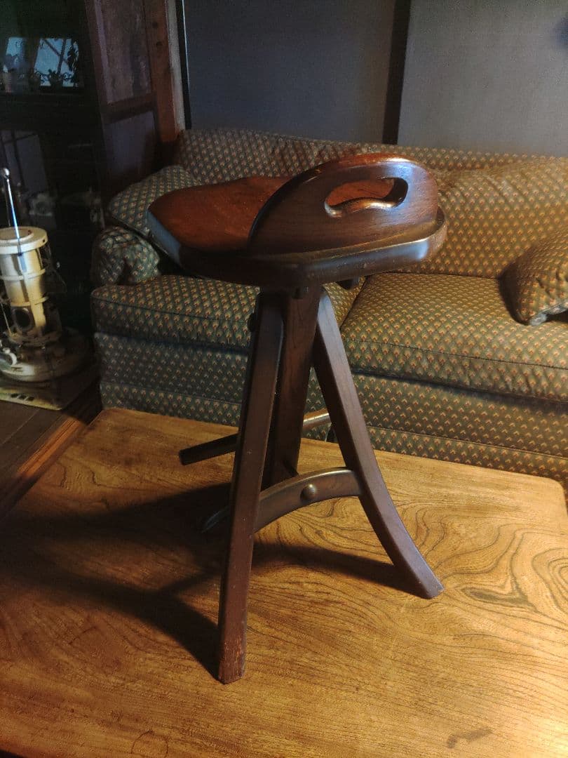 オランダ製　スツール　木製　無垢　bar　カウンター　ヴィンテージ　アンティーク