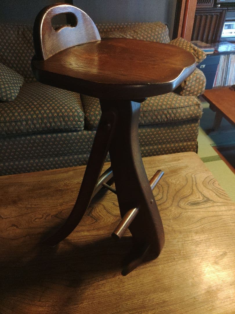 オランダ製　スツール　木製　無垢　bar　カウンター　ヴィンテージ　アンティーク