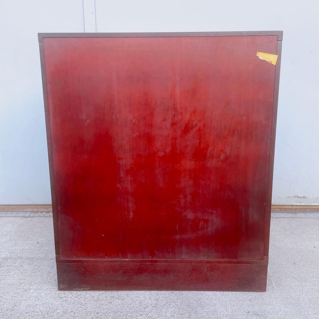 【美品】オールドカリモク ダークブラウン 木製キャビネット サイドボード