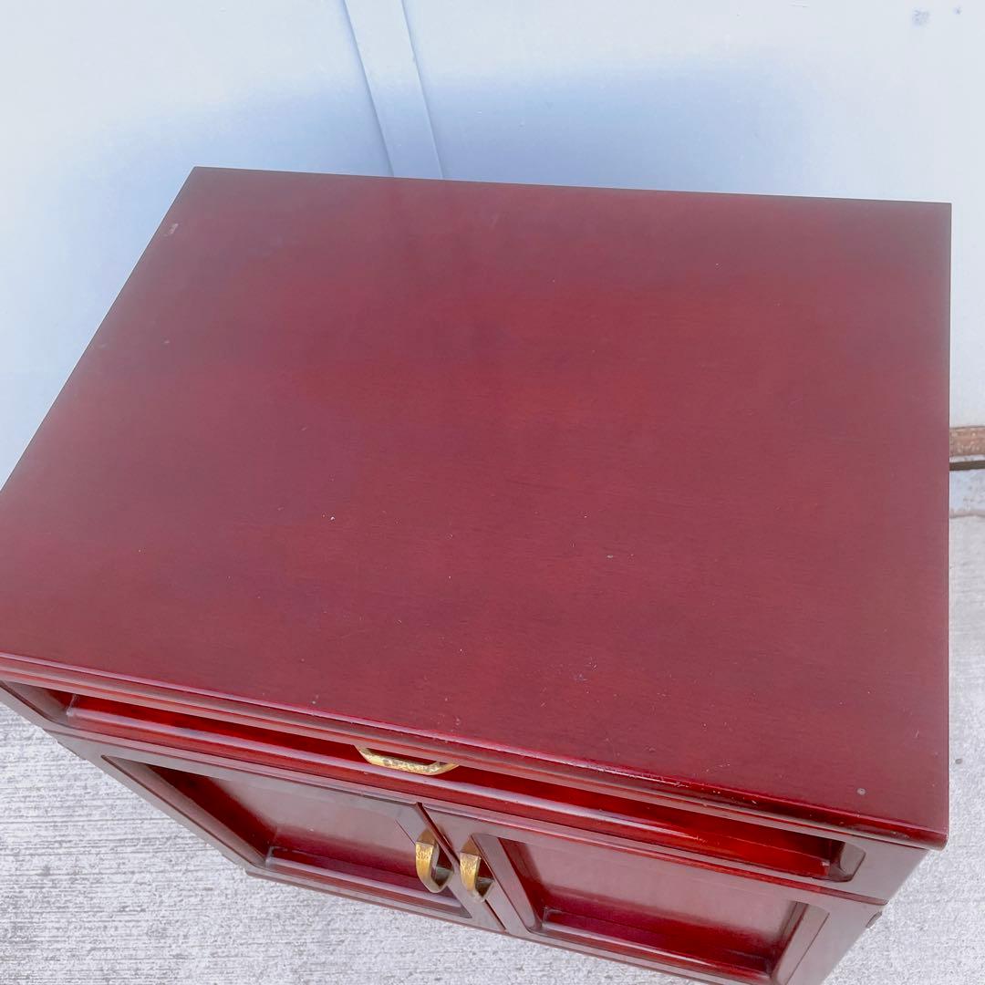 【美品】オールドカリモク ダークブラウン 木製キャビネット サイドボード