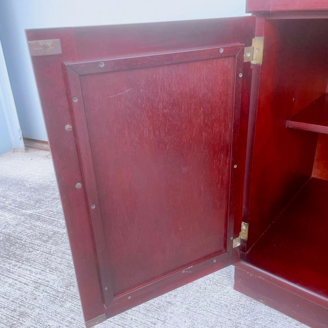 【美品】オールドカリモク ダークブラウン 木製キャビネット サイドボード