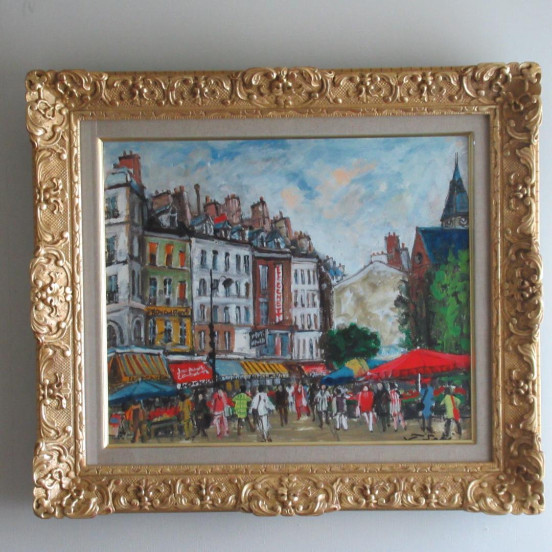 真作保証　関拓司　「朝市のムフタール」　F8号