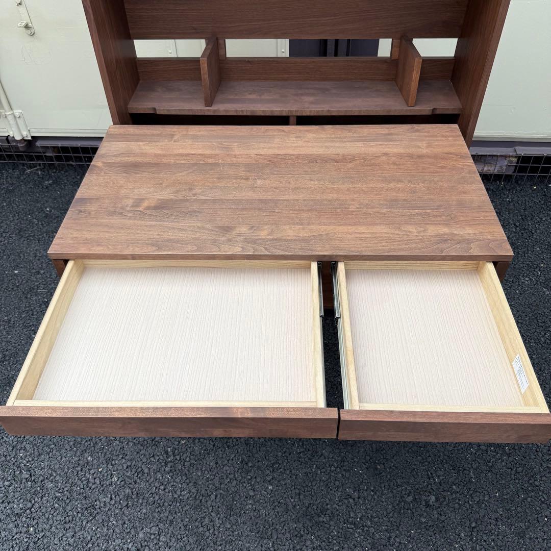 堀田木工所　デスク　学習机　無垢　アルダー材　ウォールナット 色　シンプル