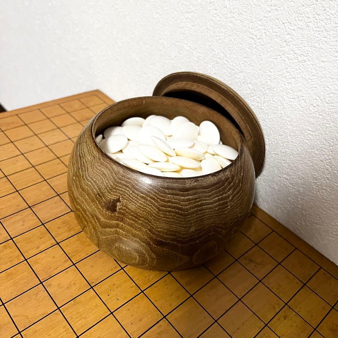 【高級セット】国産 極厚 囲碁 本榧 ヘソ 脚付き 蛤碁石 那智黒