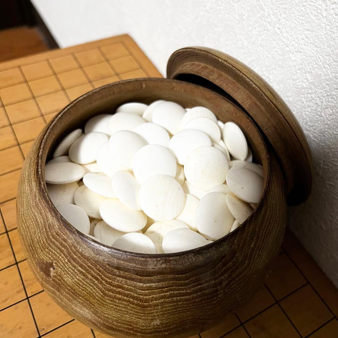 【高級セット】国産 極厚 囲碁 本榧 ヘソ 脚付き 蛤碁石 那智黒