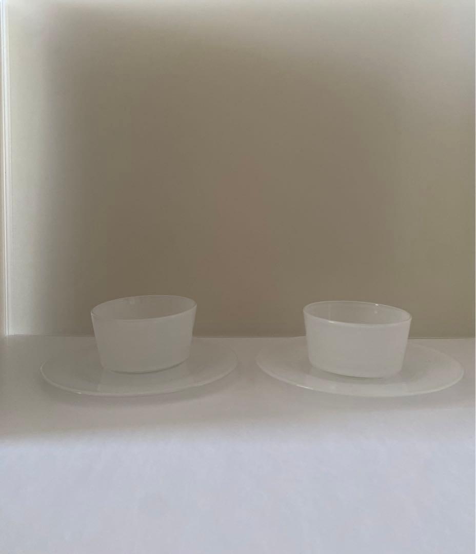 辻和美　乳白色　プレート 2点セット