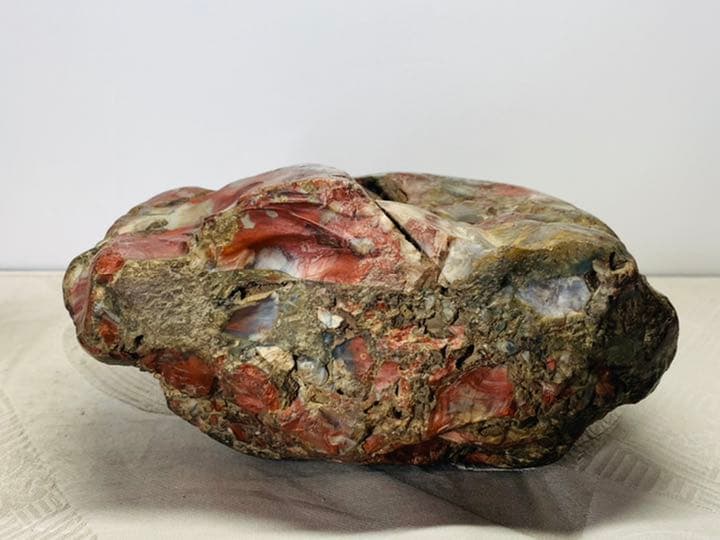 3709 佐渡錦紅石 佐渡赤玉石   3.86kg 水石 盆栽 盆石 鑑賞石