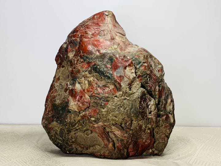 3709 佐渡錦紅石 佐渡赤玉石   3.86kg 水石 盆栽 盆石 鑑賞石